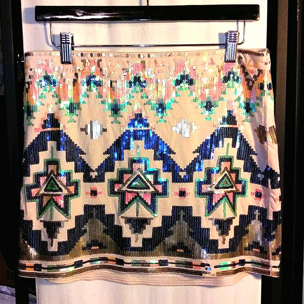 Express sequin miniskirt, M